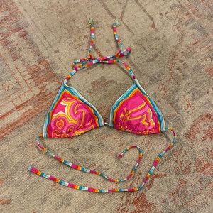 Trina Turk Women's Morning Sunrise Triangle Bikini Top, Size 4